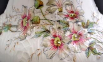 Pfeiffer & Löwenstein hiányos mokkás készlet, kopott festés, jelzett, későbbi kézi festéssel,