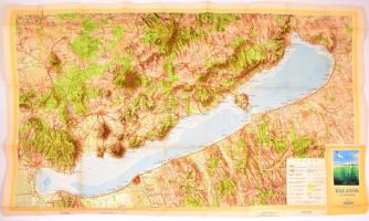 1958 A Balaton és környéke térkép, kiadja: Cartographia, szakadással, 56×90 cm