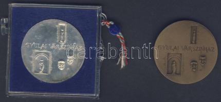 DN "Gyulai várszínház" modern Ag és Br emlékplakett pár, 38,8g T:2 Ag eredeti tokban, tok sérült!