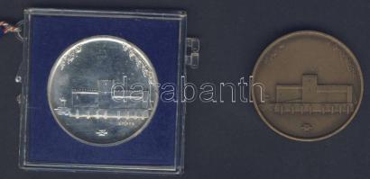 DN "Gyulai várszínház" modern Ag és Br emlékplakett pár, 38,8g T:2 Ag eredeti tokban, tok ...