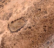 Szaru kürt ezüst(Ag) szerelékkel, jelzett, h: 26 cm