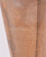 Fém kupa F.K.B.T, gravírozott feliratokkal, m:34 cm