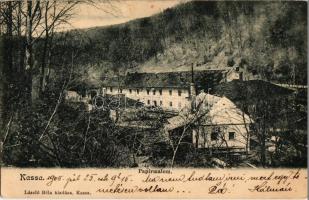 1905 Kassa, Kosice; papírmalom. László Béla kiadása / paper mill, factory