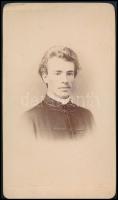 cca 1860-1870 Bocskay Tóbiás (1840-1873) csíkszentmártoni születésű, minorita rendi aradi gimnáziumi tanár, keményhátú fotó, Arad, Dreschler L., a hátoldalán feliratozva, 10x6 cm.