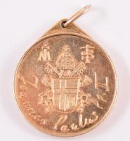 Aranyozott ezüst(Ag) János Pál pápa emlékmedál, jelzés nélkül, d: 2,5 cm, bruttó:  15,7 g