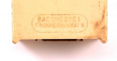 Bácsmegyei Finommechanikai Vállalat MÁV vasutas lámpa, kopott, 30×11 cm