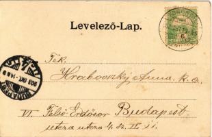 1903 Torontálvásárhely, Develák, Debelják, Debeljaca; vasútállomás gőzmozdonnyal és hajtánnyal, Refo...