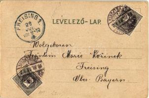 1898 (Vorläufer!) Trencsén, Trencín; Fő tér, vár / main square, castle. Gansel L. floral, litho (EK)