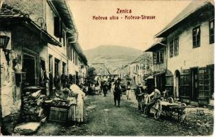 Zenica, Koceva ulica / Koseva Strasse / street view with cart and butcher shop. W.L. Bp. 4873. (EK)