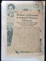 1915-1939 Vegyes újságcikk, újság-kivágás gyűjtemény, érdekes hírekkel, fotókkal. Műbőr-berakóban