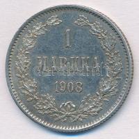 Finnország 1908L 1M Ag T:1-,2 Finland 1908L 1 Markka Ag C:AU,XF Krause KM#3.2