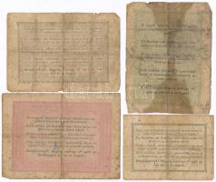 1848. 1Ft + 1848. 2Ft + 1848. 5Ft + 1849. 30kr T:III- fo., szakadás