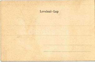 Vác, Dunaparti korzó. Magyar zászlós litho keret / Hungarian flag litho frame