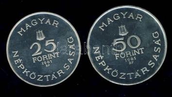 1961. 25Ft Ag + 50Ft Ag "Bartók Béla" T:P