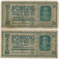 Ukrajna / Német megszállás 1942. 50K (4x) T:IV  
Ukraine / German occupation 1942. 50 Karbowanez (4...