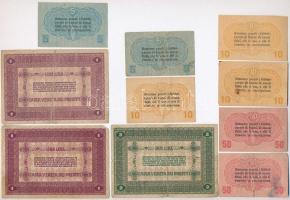 Olaszország / Velence / Osztrák-magyar megszállás 1918. 5c (2x) + 10c (3x) + 50c (2x) + 1L (2x) + 2L...