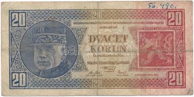 Csehszlovákia 1925. 20K T:III
Czechoslovakia 1925. 20 Korun C:F
Krause 21.a