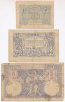 Románia 1920. 1L + 2L + 5L T:III,III-
Romania 1920. 1 Leu + 2 Lei + 5 Lei C:F,VG  
Krause 26.a, 27...
