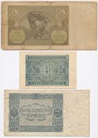 Lengyelország 1940. 10Zl + 1941. 1Zl + 5Zl T:III,III- egyiken ly.
Poland 1940. 10 Zlotych + 1941. 1...