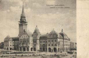 1914 Szabadka, Subotica; Városháza, Taussig Vilmos üzlete. Kiadja Heumann Mór 167/1. / town hall, shop (EK)