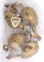 Asztali szalvétacsipesz és terítőnehezék, 9 db + asztali üveg gyertyatartó, díszítéssel, gyertyával