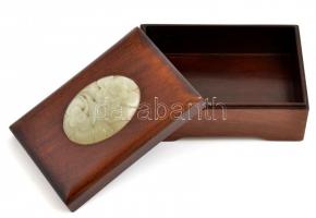 Faragott kp betétes fa dobozka. 14x9x7 cm