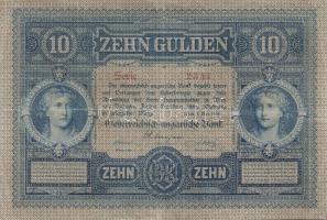 1880. 10Ft T:II/III- vízszintesen és függőlegesen keresztbe hajtva, szakadás nélkül!