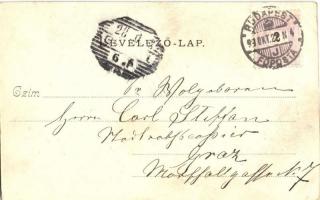 1899 Budapest VIII. Erzsébet körút (Blaha Lujza tér), villamos, üzletek. D. K. Bp. 1. (EK)