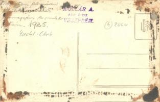 1925 Balatonalmádi, Yacht Club. Kollár A. photo (ragasztónyom / glue marks)