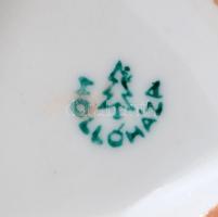 Hollóházi porcelán márványmintás dobozka, jelzett, kis kopásnyomokkal, 8,5×9×9 cm