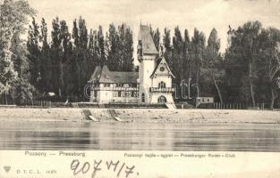 1907 Pozsony, Pressburg, Bratislava; Pozsonyi hajós egylet, evezős klub / Pressburger Ruder Club / rowing club, sport (EK)