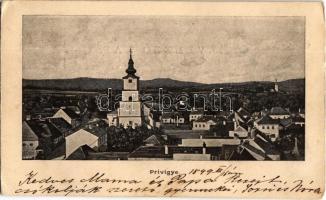1899 Privigye, Prievidza; látkép templommal / general view with church (EK)