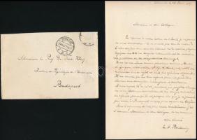 1907 C.A. Pekelharing professzor, fiziológus autográf levele, borítékkal