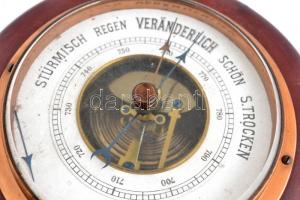 Régi barométer d:16 cm, új hőmérő 24 cm