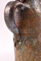 Jelzett iparművész kerámia gyertyatartó pár 24 cm