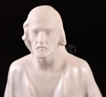 Herendi Krisztus figura, fehér mázas, részben bisquit, jelzett (formatervező: Horvai János, 1873-194...