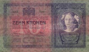 1904. 10K cseh ellenbélyeggel és bélyegzővel T:III