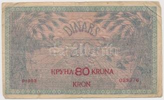 Szerb-Horvát-Szlovén Királyság 1919. 20D "80K" felülbélyegzéssel T:III 
Kingdom of the Se...