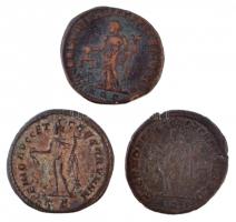Római Birodalom 3db-os vegyes rézpénz tétel, közte 2db I. Constantius és 1db Maximianus T:2-
Roman ...