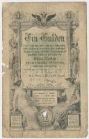 1866. 1G nem kivehető vízjellel T:III-,IV anyaghiány Austrian Empire 1866. 1 Gulden with non-recognizable watermark C:VG,G missing material Adamo G97