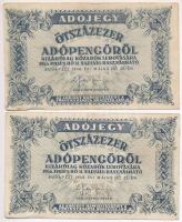 1946. 100.000AP (2x) + 1.000.000AP (3x) közte fordított címeres + 500.000AP (5x) T:III,III-