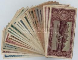 Vegyes 38db-os pengő bankjegy tétel, 1945-1946-os kiadások T:III,III-