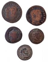 Római Birodalom 5db-os vegyes Diocletianus rézpénz tétel T:2- Roman Empire 5pcs of various copper coins from Diocletian C:VF