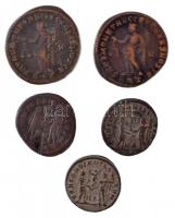 Római Birodalom 5db-os vegyes Diocletianus rézpénz tétel T:2-
Roman Empire 5pcs of various copper c...