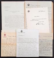 1923-1940 8 db dombornyomott címeres, fejléces levélpapírra írt levél