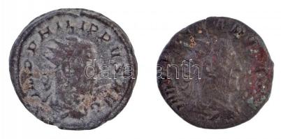 Római Birodalom 2db-os vegyes I. Philippus rézpénz tétel T:2- Roman Empire 2pcs of various copper coins from Philip I C:VF