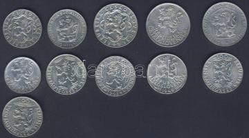 Csehszlovákia 1947-66. 10K Ag (2x), 25K Ag 3x), 50K Ag (1x), 100K Ag (5x) T:2+,2,2/3 Összesen 11db!