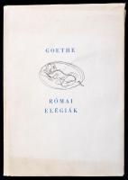 Goethe: Római elégiák. Max Schwimmer rajzaival. Bp.,1958, Magyar Helikon. Kiadói selyemkötés, kiadói papír védőborítóban, jó állapotban. Számozott (1420/1127.) példányban.