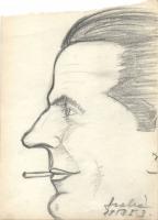 1953 Szabó jelzésű portré; ceruza, papír 14x19 cm