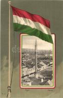 Eger, mecset. Magyar zászlós litho keret / Hungarian flag litho frame (r)